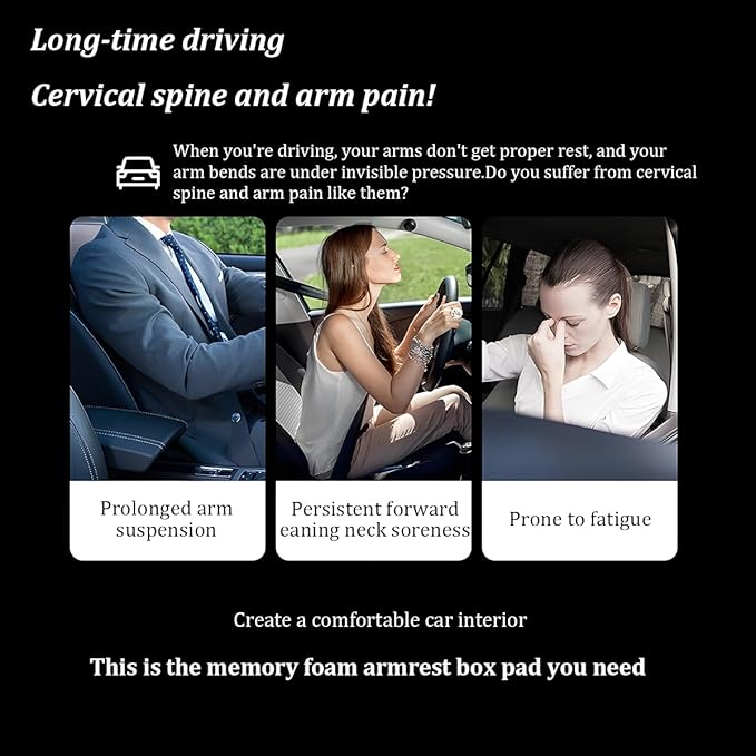 Car Center Console Cover, Memory Foam Vehicle Arm Rest Seat Box Cushion Pad, Scratch & Wear Resistant Automotive Middle Console Protector, Universal for SUV Automobile Truck (Blue)