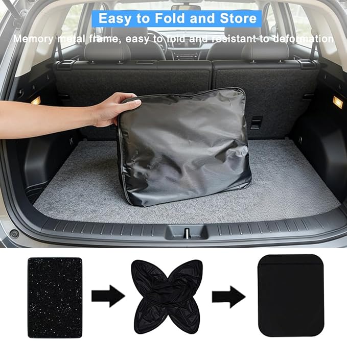 Car Sunroof Compatible with Q5 2009-2017 5-Door SUV, Foldable Glass Roof Sunshade with Storage Bag, Heat Insulation Sun Protection Roof Interior Sunshade