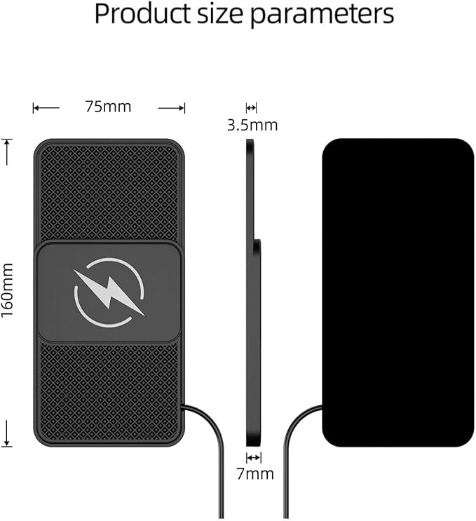 Wireless Car Charger Pad for Dodge Magnum Neon Charger Durango, Phone Charging Mat 20W Type C/USB Cordless Non-Slip Charging Station Adapter Center Console,B 30cm Cable USB Plug-Normal