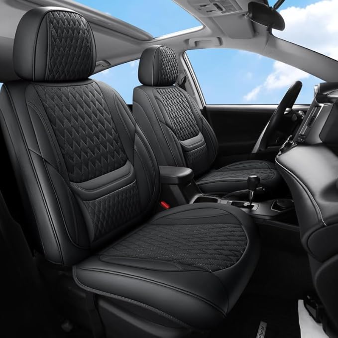 Car Seat Covers Full Set Custom Fit for Buick Regal 2009-2020 - Premium Faux Leather with Lumbar Support | Breathable, Waterproof, Anti-Slip, Durable (Black,Full Set)