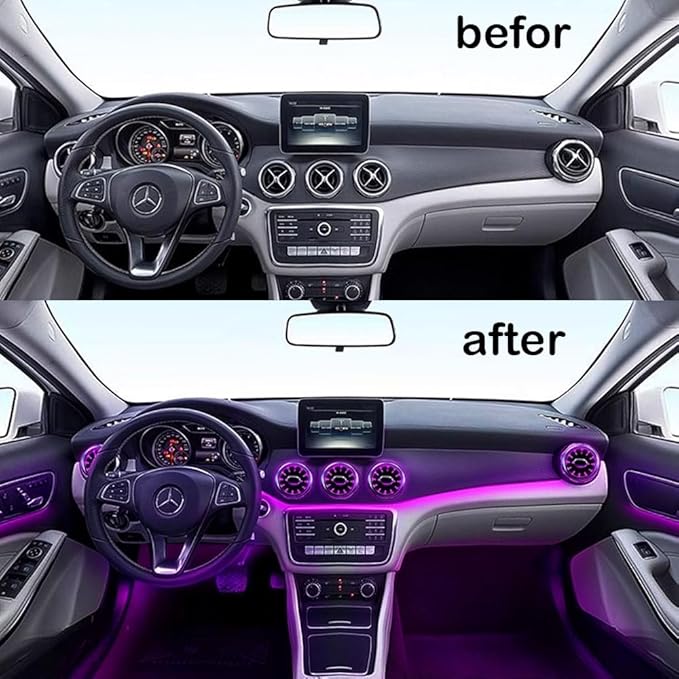 12 Colors Air Vent LED Ambient Light Atmosphere Lamp For Mercedes Benz W156 GLA-Class