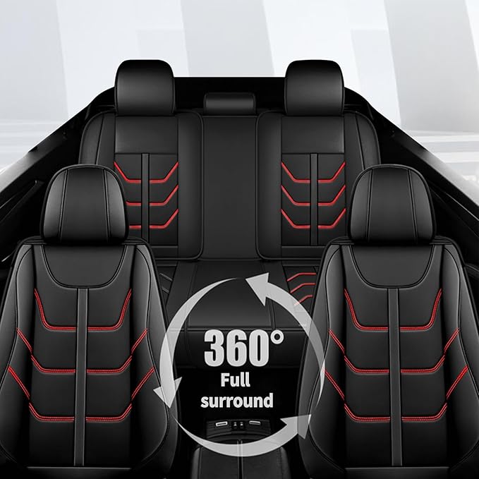 TTX LIGHTING Car Seat Covers fit for Hyundai Palisade 2020-2026 Full Set: Premium Leather Automotive Seat Cover with Airbag Compatible Waterproof (5 Seats, Redline)