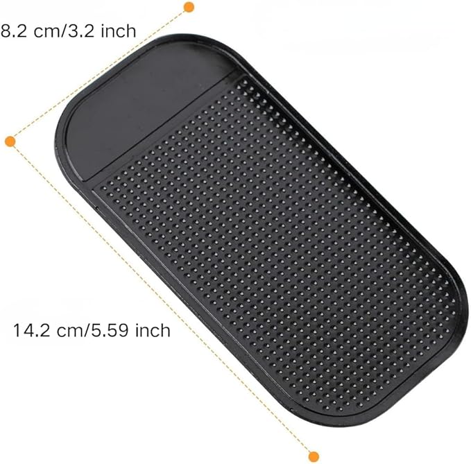 5PCS Extra-Strong Anti-Slip Pad Car Dashboard Sticky Pad Removable Silicone Gel Mat Washable Multi-Purpose PU Gel for Cell Phone Tablet (Black)