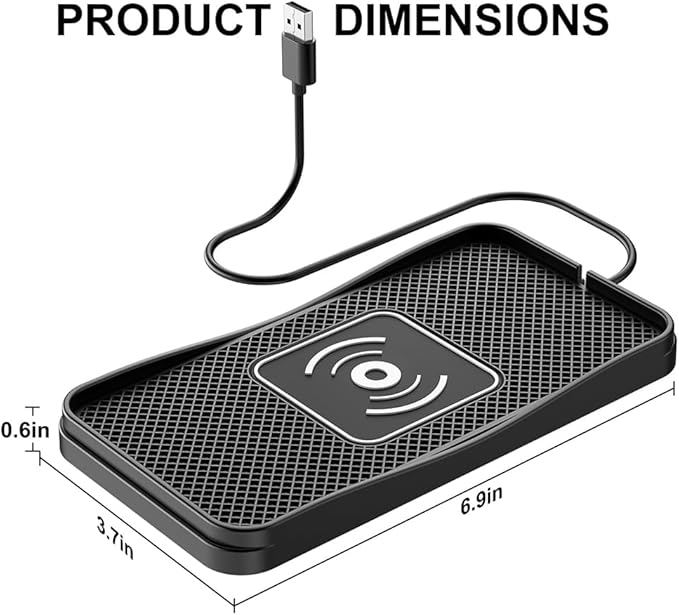 Wireless Car Charger Pad for Buick Envista 2024-2026, Type-C/USB 20W Car Wireless Charger Non-Slip Phone Charging Pad Car Accessories,B 30cm Cable USB Plug