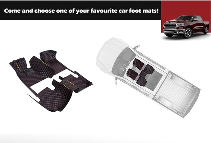 Yaruicar Custom Personalized Floor Mats for Cars Luxury Full Coverage All Car Floor Mats Anti-Slip Leather Car Mat Set Trucks & SUVs Trucks Automotive Floor Mats Liners (Orange Black Beige)