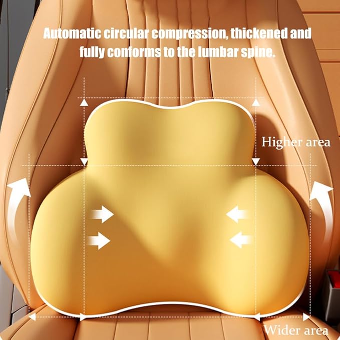Car Lumbar Support Pillow for Mercedes-Benz V295 EQE 2022 2023 2024 2025 2026 Memory Foam Back Support Cushion Breathable Car Seat Lumbar Pad Accessories,Beige