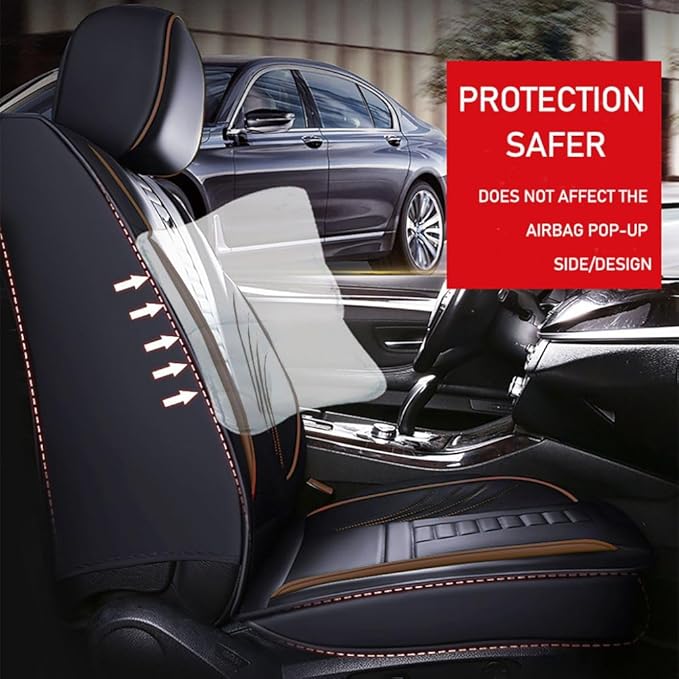 for Toyota CHR Seat Covers 2018-2026, Full Coverage Customized Car Seat Covers, Premium Leather Waterproof Stain-Resistant Easy to Install (Luxury 2 Seats, Black&Coffee)