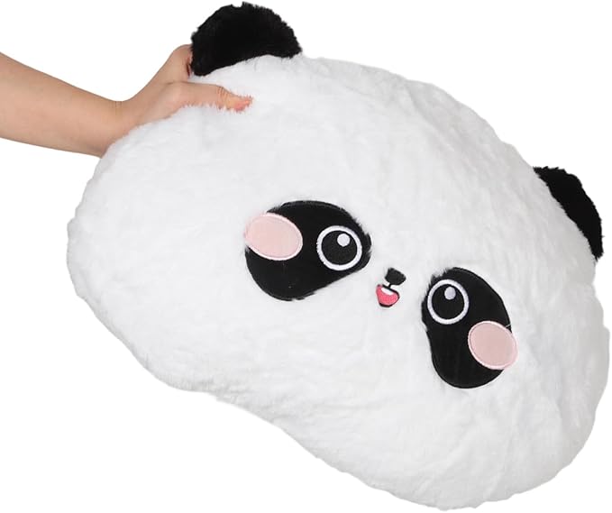 Cartoon Panda Plush Car Seat Cushion Lumbar Support Pillow for Driving Office Chair with Shoulder Relaxer and Headrest Cushion