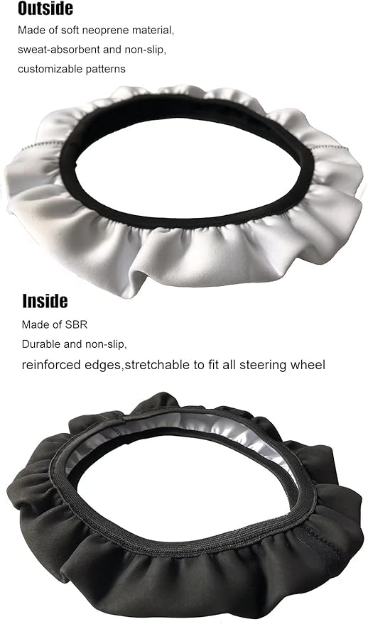 AFPANQZ Christmas Steering Wheel Covers Xmas Decor Car Accessories Cartoon Santa Claus Car Steering Wheel Covers Anti-Slip Soft Grip 14-15 inch Stretch-on Steering Wheel Protector Rrd