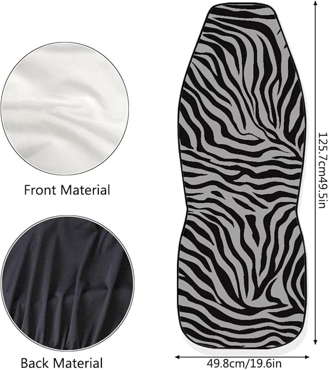 Zebra Print Car Seat Cover Universal Seat Covers for Front Seats for Auto Truck Van SUV 2 Pcs