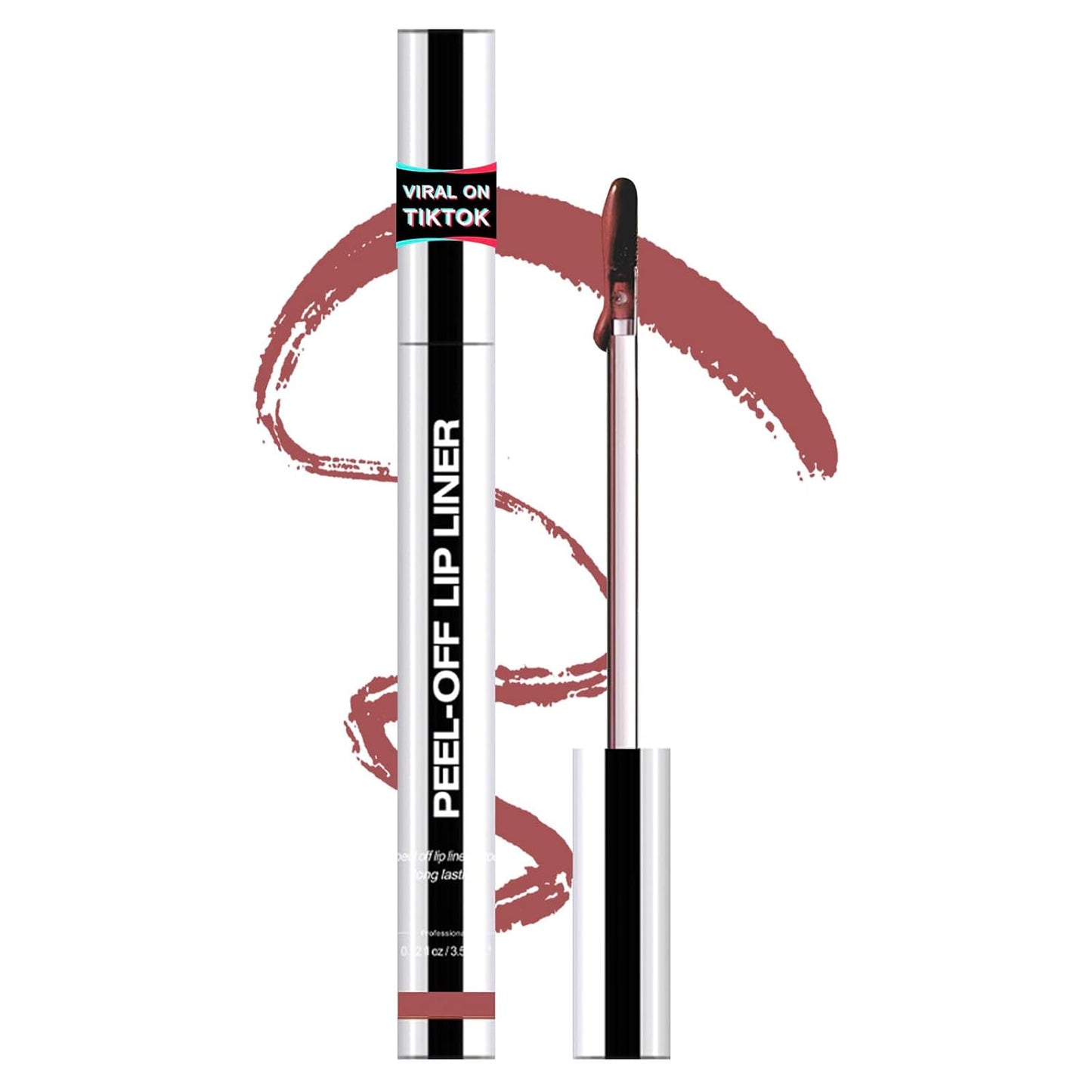 Peel Off Lip Liner Stain - Long Lasting Natural Lip Stain Transfer-proof Lip Liner, Moisturizing Waterproof Lip Gloss Stain, Highly Pigmented Color for All Skin, Ideal Gifts for Women (Rose)