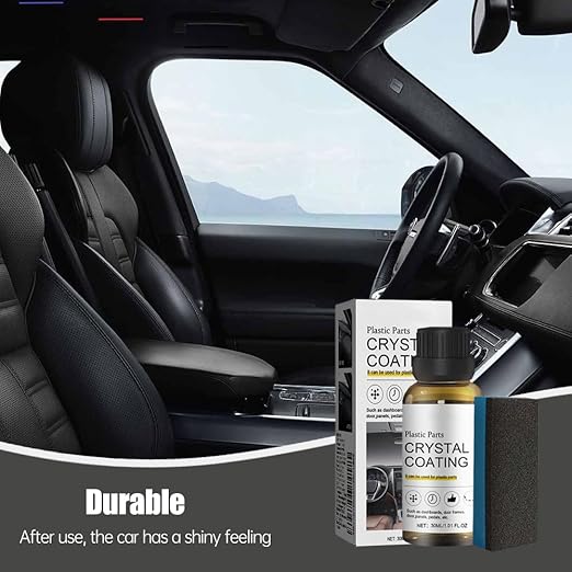 Crystal Coating for Car, 2026 New Plastic Parts Crystals Coating, Upgrade Plastics Parts Crystal Coating Plastic Restorer with Spong, Coatings Agent for Automotive Plastics (5Set)