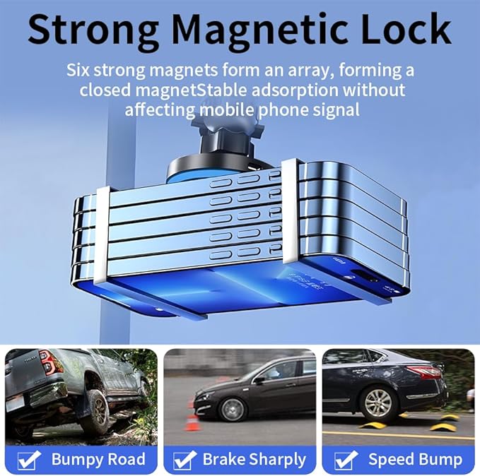 Car Magnetic Phone Mount for Hyundai Tucson 2025 2026 and Hyundai Santa Cruz 2025 2026 Auto Interior Accessories Best Cellphone Holder Fast 15W Wireless Charger Cell Phones Charging GPS Screen Stand