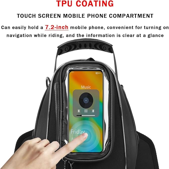 Motorcycle Tank Bag for Honda Rebel CMX 300 500 CMX300 CMX500, Strong Magnetic Waterproof Oxford Black Motorbike Quick Release Pannier Bag