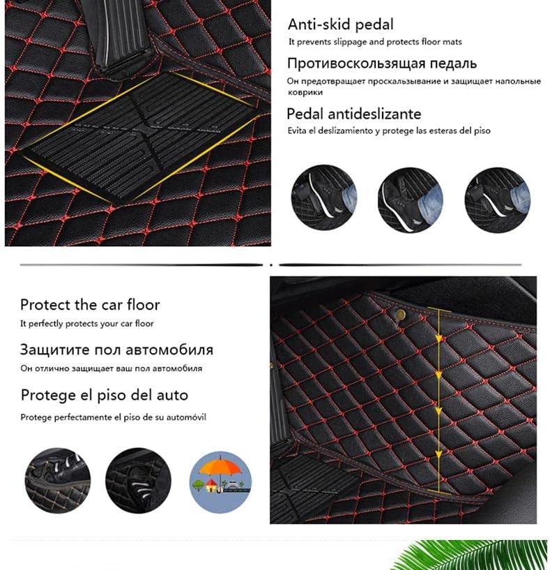 Custom Car Floor Mat Compatible with BMW Mercedes-Benz Toyota Cadillac Lexus Honda Infiniti Nissan Hyundai Kia Audi All Models Cars Sedans SUVs Automotive Mats (Black Stripe)