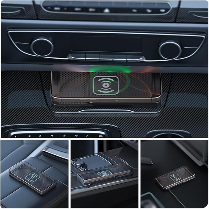 Wireless Charging Pad for Car for Ford Bronco Sport 2021-2025, 20W Fast Wireless Car Charger Pad Type-C/USB Non-Slip Phone Charging Mat,B 30cm Cable USB Plug