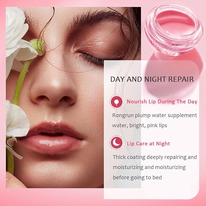 5PCS Bee Lip Balm Honey Pot，Peach&Grape&Aloe&Coconut&Watermelon Lip Mask Overnight Propolis Moisturizing Lip Balm Hydrating Prevention Dry and Crack Lip Scrubs Exfoliator Lip Wrinkle Care