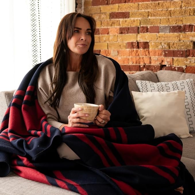 Arcturus Rainier Wool Blanket - Warm, Heavy, Washable, Bed Blanket | Great for Home & Camping (Lava Canyon, Queen)