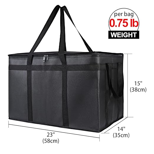 Bodaon 2PK Cooler Insulated Food Delivery Bag for Delivery Drivers, XXX-Large Thermal Bags for Catering/Hot Pizza, Travel/Camping/Picnic Basket，Grocery Reusable Warmer Frozen Essentials(Black +Blue)