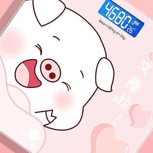 Scale for Body Weight, Smart Scale for Body Weight Accurate Measurement Tempered Glass Digital Bathroom Scale, Weight Scale for Home(Sticker Pink Pig)