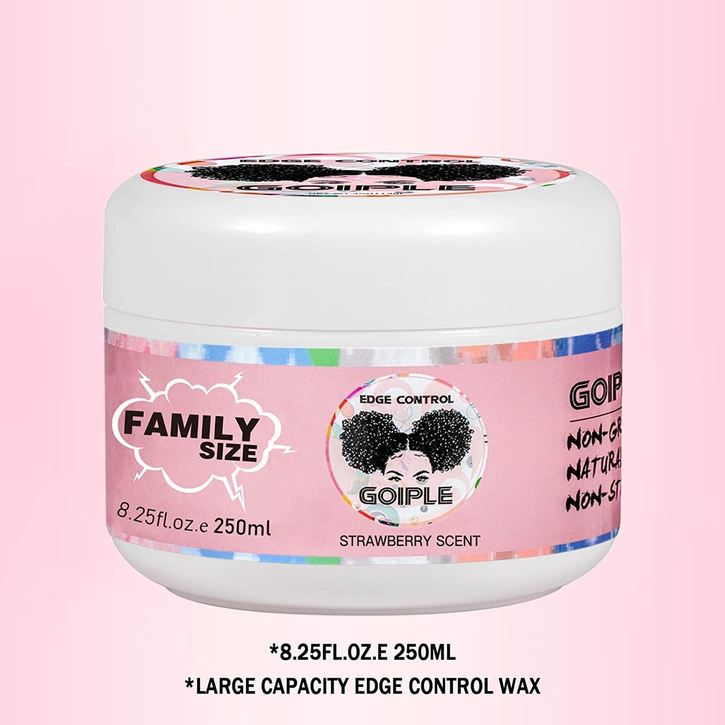 Goiple 8.25 OZ Edge Control Wax for Women, Non-greasy Edge Smoother, Hair Gel for All Hair Types, No Flaking, Extra Strong Hold Water-based Edge Stay Gel