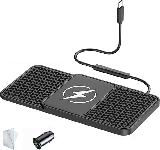 Wireless Car Charger Pad for Jeep Wrangler IV (JL) 2018-2020,20W Fast Wireless Phone Charger Cell Phone Cordless Charging mat,Non-Slip Phone Charging,30cm Cable Type-C