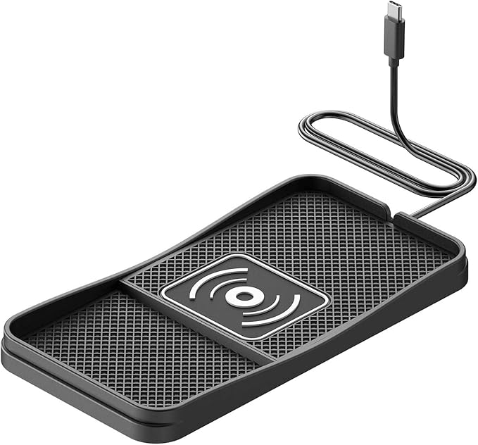 Car Wireless Charger Pad for Chrysler Town and Country 2006 2009-2016, Fast Car Wireless Charging Pad for Car Center Console, Non Slip Charging Mat,1M-Type C