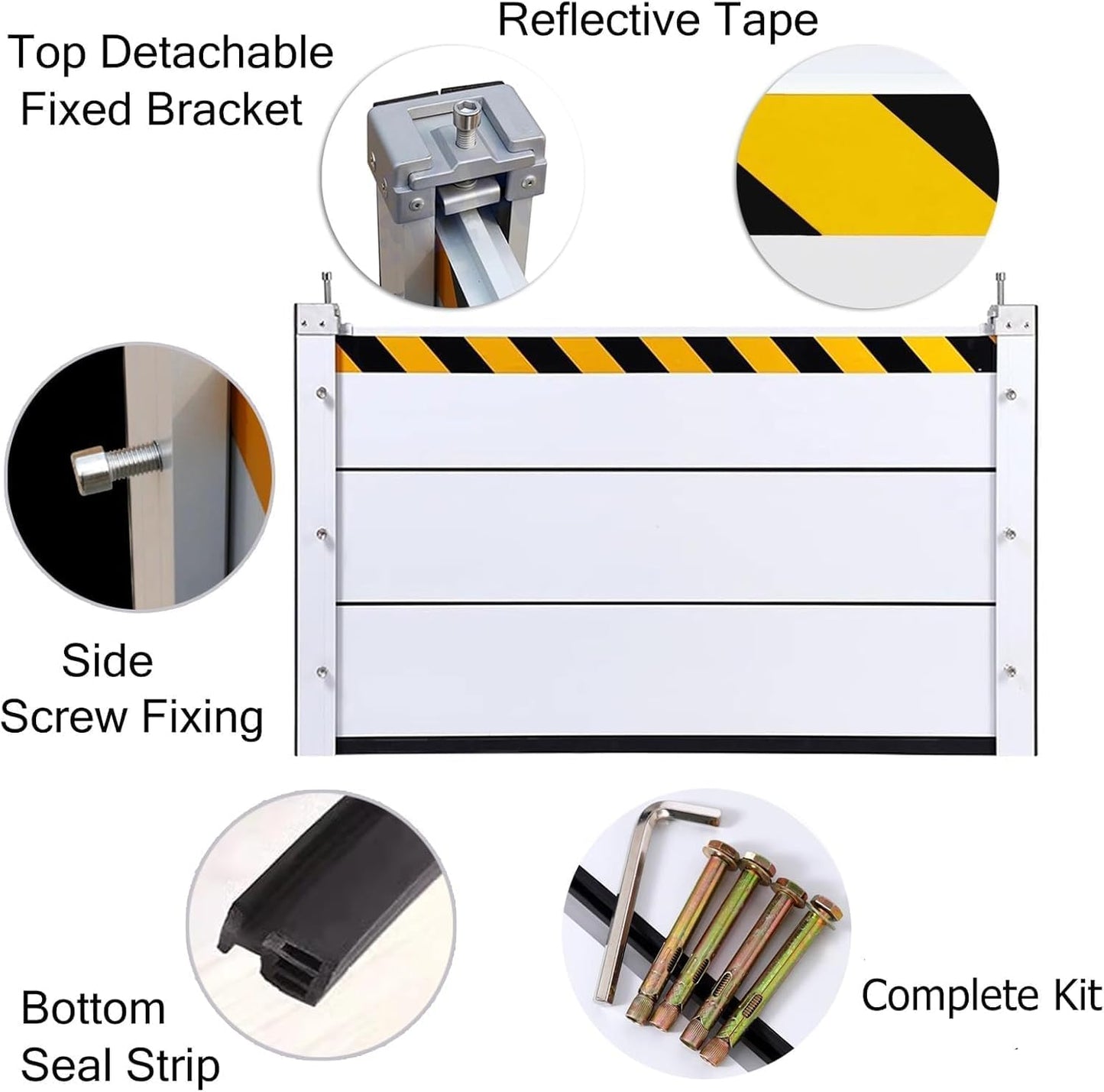Reusable Heavy Duty Aluminum Flood Barriers for Home Exterior, Flood Protection Barriers Water Barrier Door Quick Detachable Garage Doors Detachable Mobile Rain Water Baffle ( H 39.4 inch L 22.5FT)