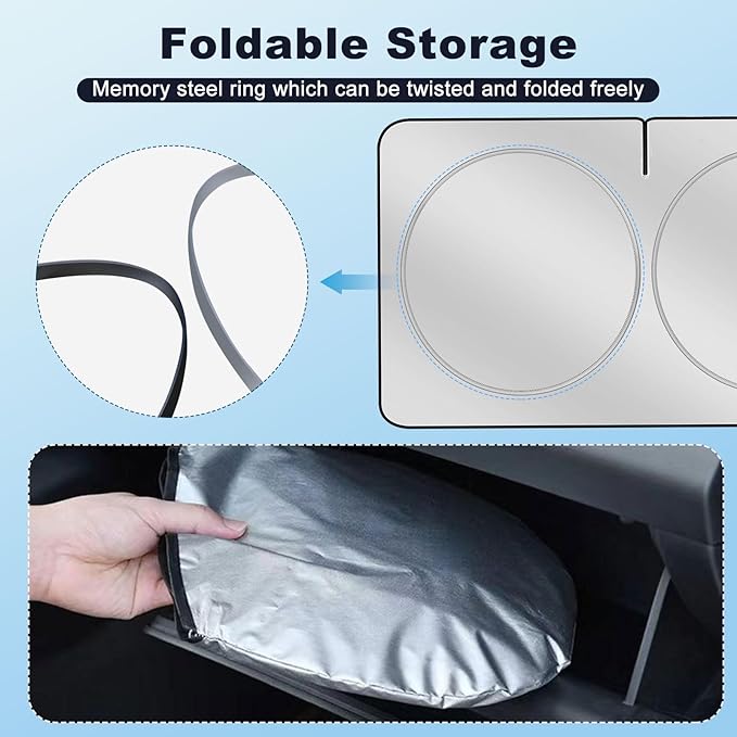 YUGUANG 2 Pack Car Windshield Sun Shade, 240T Thickened Sun Shade for Car Front Windshield Blocks Heat U-V Rays to Keeps Cars Interior Cool (59.1 x 31.5inch)