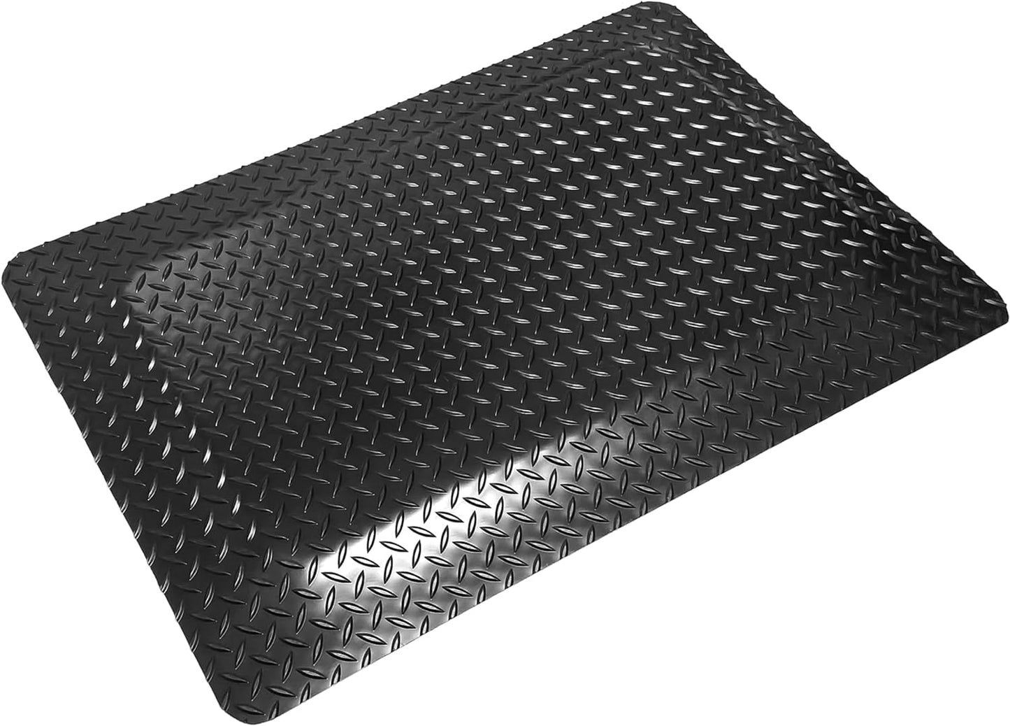 Rhino Mats, American Classic Diamond Anti-Fatigue Mats, Industrial Ergonomic Comfort Standing Mat for Work, Home, Garage, Office, Kitchen or Anywhere (Black 9/16" Thick, 4 FT. x 19 FT.)