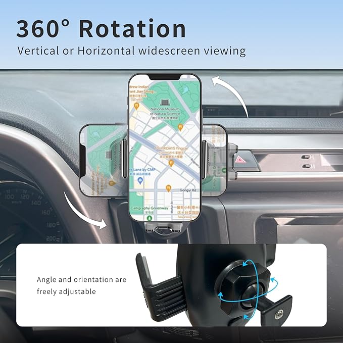 Car Phone Mount for Toyota RAV4 2013–2018,Vehicle-Specific Dashboard Phone Holder,Stable Clip Design,Hands-Free 360° Rotating Adjustable Phone Mount,No Adhesive Required,RAV4 Interior Accessories