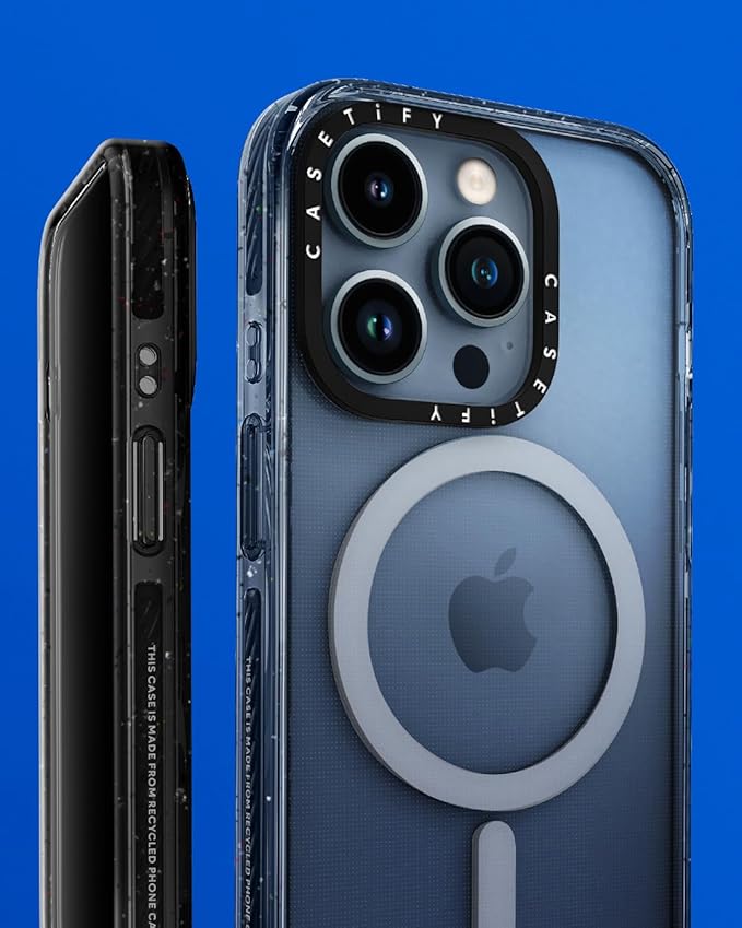 CASETiFY Impact iPhone 15 Pro Max Case [4X Military Grade Drop Tested / 8.2ft Drop Protection/Compatible with Magsafe] - Cloud Prints - Clouds - Clear Black