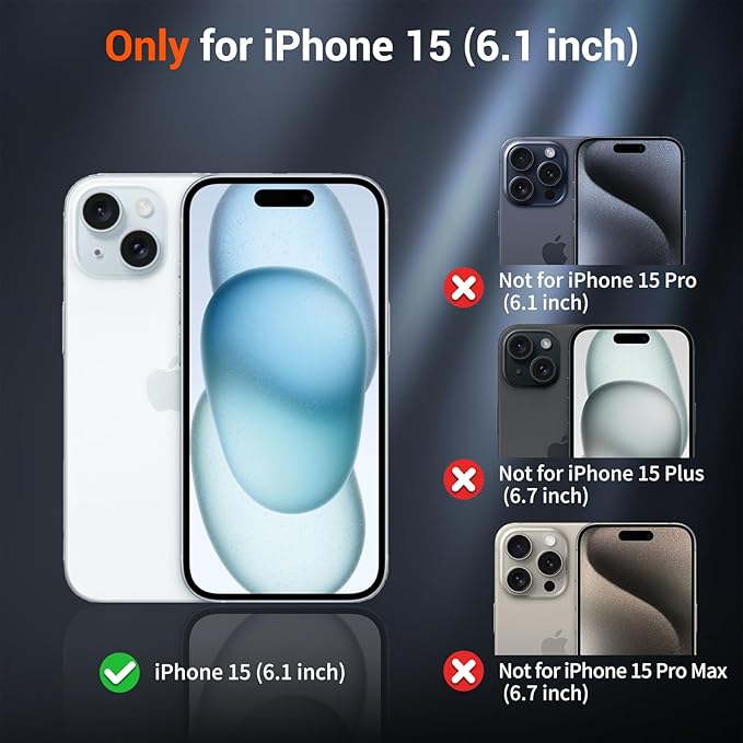 SUPFINE Magnetic for iPhone 15 Case (Compatible with MagSafe) (Military Grade Drop Protection) Slim Translucent Matte Shockproof with Anti-Fingerprint Phone Case, Lavender Gray