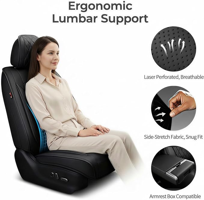 Fit RDX Car Seat Covers for Acura RDX 2010-2025 2026 - Premium Leather, Waterproof, All-Weather, Airbag Compatible, Anti-Slip, Breathable, Easy Install, Seat Protectors, Full Set, Redline
