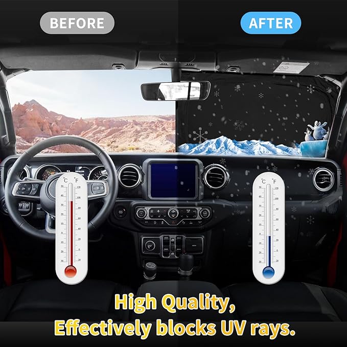Sun Shade Sunshade for Mazda 3 2019-2025 2026 Windshield Cover, 4-Layers Sun Shield for Mazda 3 Hatchback/Sedan 250T Silver Coating Sun Visor Foldable Window Shade Blocks UV Rays Car Accessories