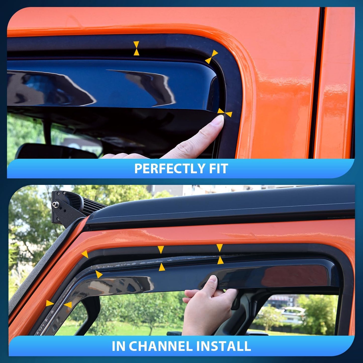 Nilight in Channel Rain Guards for Tacoma 2005 2006 2007 2008 2009 2010 2011 2012 2013 2014 2015 Double Cab Original Window Deflectors, Vent Window Visors-4PCS