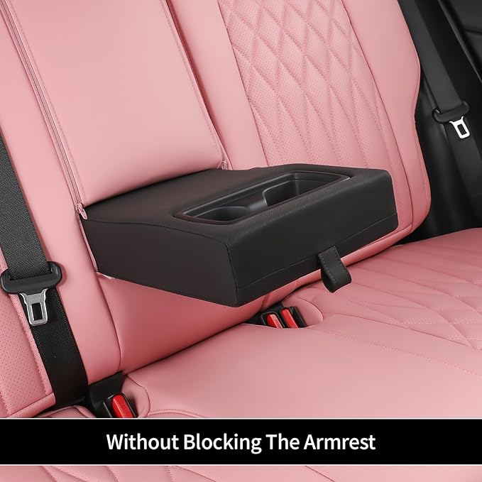 EKR Rav4 Seat Covers Custom Fit for Toyota Rav4 (Only Hybrid) 2019-2025 LE,XLE,XLE Premium,Limited,Woodland Edition, Leather Pink Seat Cover Full Set for Women,Faux Leather(Pink)