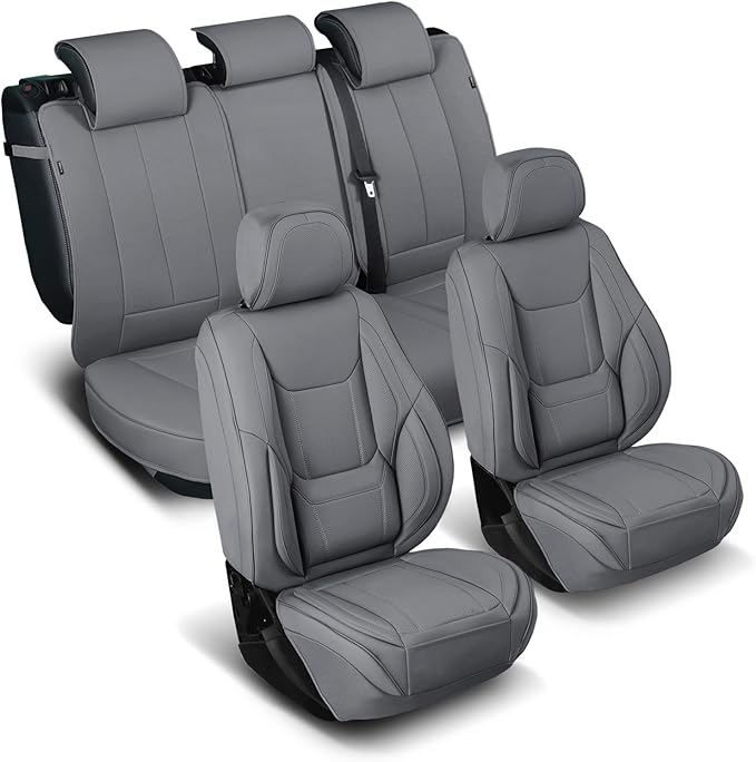 Coverland Custom Fit Car Seat Covers for Car Compatible with [TL, Verano, 300 Series, Charger, Accord, Crosstour] Premium Waterproof Non-Slip Interior Seat Protector [Full Set Dark Gray - Chart X73]