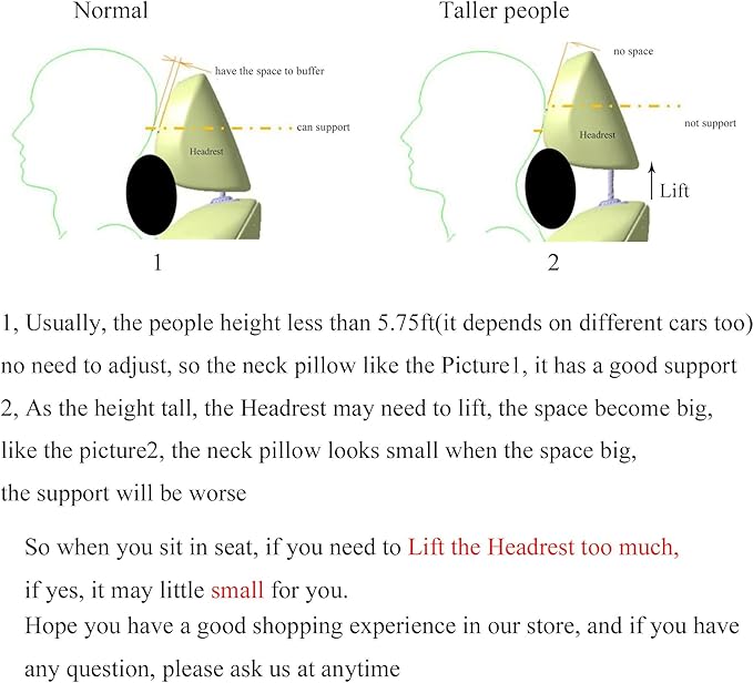 Car Neck Pillows Both Side Pu Leather 2pieces Pack Headrest Fit for Most Cars Filled Fiber Universal Car Pillow (Beige)
