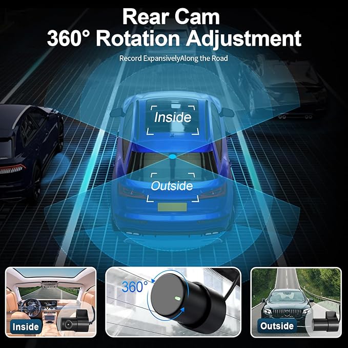 Mangoal Front 4K & Rear 1080p Dash Cam Custom fit for Audi (Model B Gray) A4 A6 Allroad A3 A5 A6 Q5 A8 S8 A7 S5 Q3 S3 S7, Integrated OEM Look, WiFi & Free App, 128GB Card