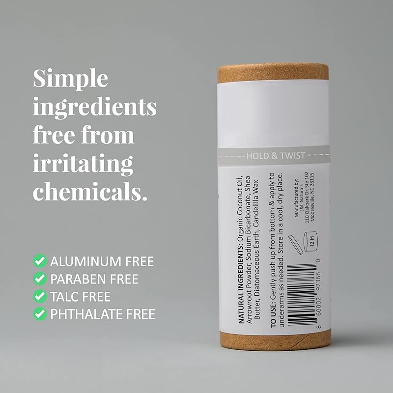 J&L Naturals Aluminum Free Deodorant for Men & Women | 100% Natural Ingredients With Coconut Oil, Shea Butter, & Essential Oils | Sustainable, Eco-Friendly (Rosemary & Cedarwood, 3.0 Oz (Pack of 2))