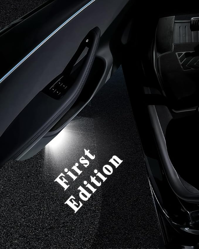 LOWEEY 4K Car Door Lights Logo Projector, Premium Accessories Compatible with All Tesla Model Y Juniper Model 3 Highland X S, OEM Style Ultra-Bright No Fade 3D Laser Puddle Welcome Ghost Light(4 Pack)