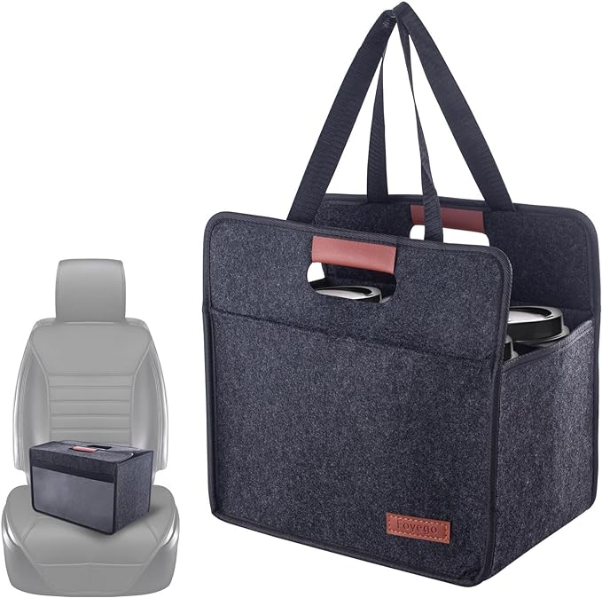 6 Cup Drink Carrier with Handle, Reusable Insulated Drink Caddy Drink Holder for Car, Folding Portable Coffee Cup Holder Bag for Travel and Delivery