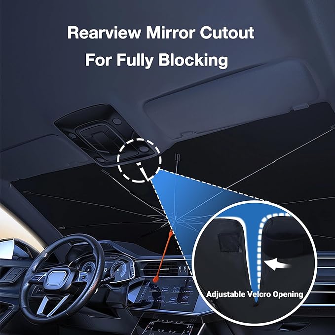 CHILL·TEK Funny Car Windshield Sun Shade Umbrella, 70s 80s Flower Car Sun Shade Umbrella, Block UV Rays Heat Foldable Windshield Umbrella Sun Visor Protector - Keep Vehicle Cool for Cars SUV