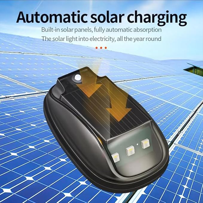 Solar-Powered Car Roof Light – Waterproof, Remote Control & Easy Installation, Solar Car Roof Light Kit, 8 Colors Wireless LED Strobe Lights with Remote Control for Trucks, Motorcycle, Vehicle (5pcs)