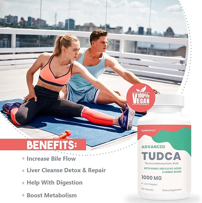 TUDCA Liver Supplements 1000mg - 600 Vegan Capsules,Milk Thistle Herbal Blend with Fulvic and Humic Acid for Liver,Digestive Health