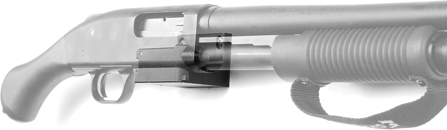 Spartan Mount for Mossberg 88, 500, 590 Shotgun Display Storage Organization System | Unique Low Profile Design | Gun Safe Wall Room Mounting Solution (12-Gauge, Barrel Points Right, DEEP)