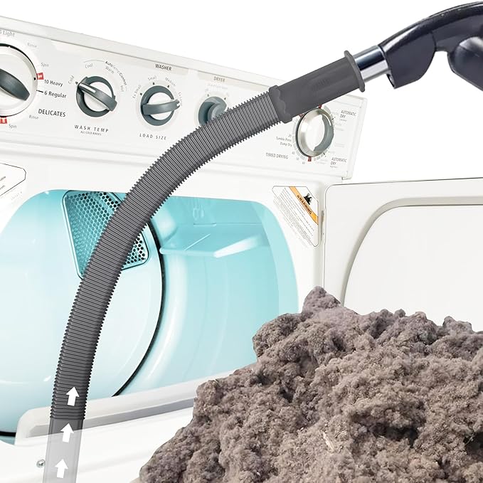 Sealegend Upgrade Dryer Vent Cleaner Kit Vacuum Hose Attachment Compatible with Most Vacuum Cleaner, Quickly Lint Remover Cleaning Supplies, Deep Gray