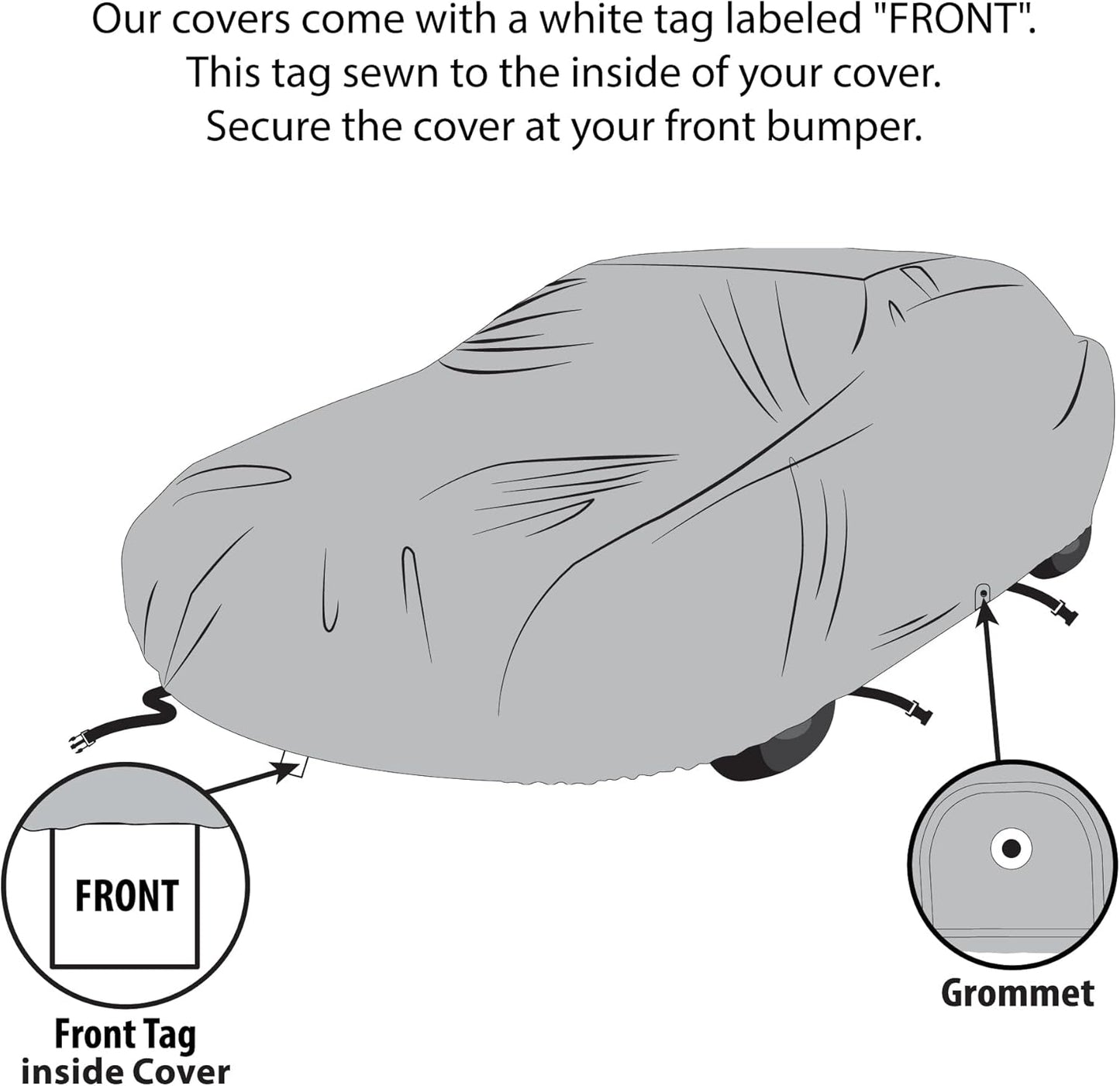 5 Layer Car Cover for Cadillac XTS 2013 2014 2015 2016-2019 Sedan 4-Door Semi Custom Fit Full Coverage Heavy Duty All Weather Protection Breathable Dust Wind Shield