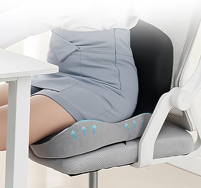 Back and Seat Cushion, Car Seat Cushion for Cars with Lumbar Support,Seat Cushion for Truck Driver, Ergonomic Memory Foam Non Slip Seat Skin with Back Support for Office Chair, Car Seat (A Type-1)